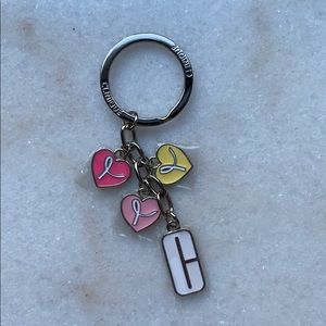 Clinique heart breast cancer awareness keychain